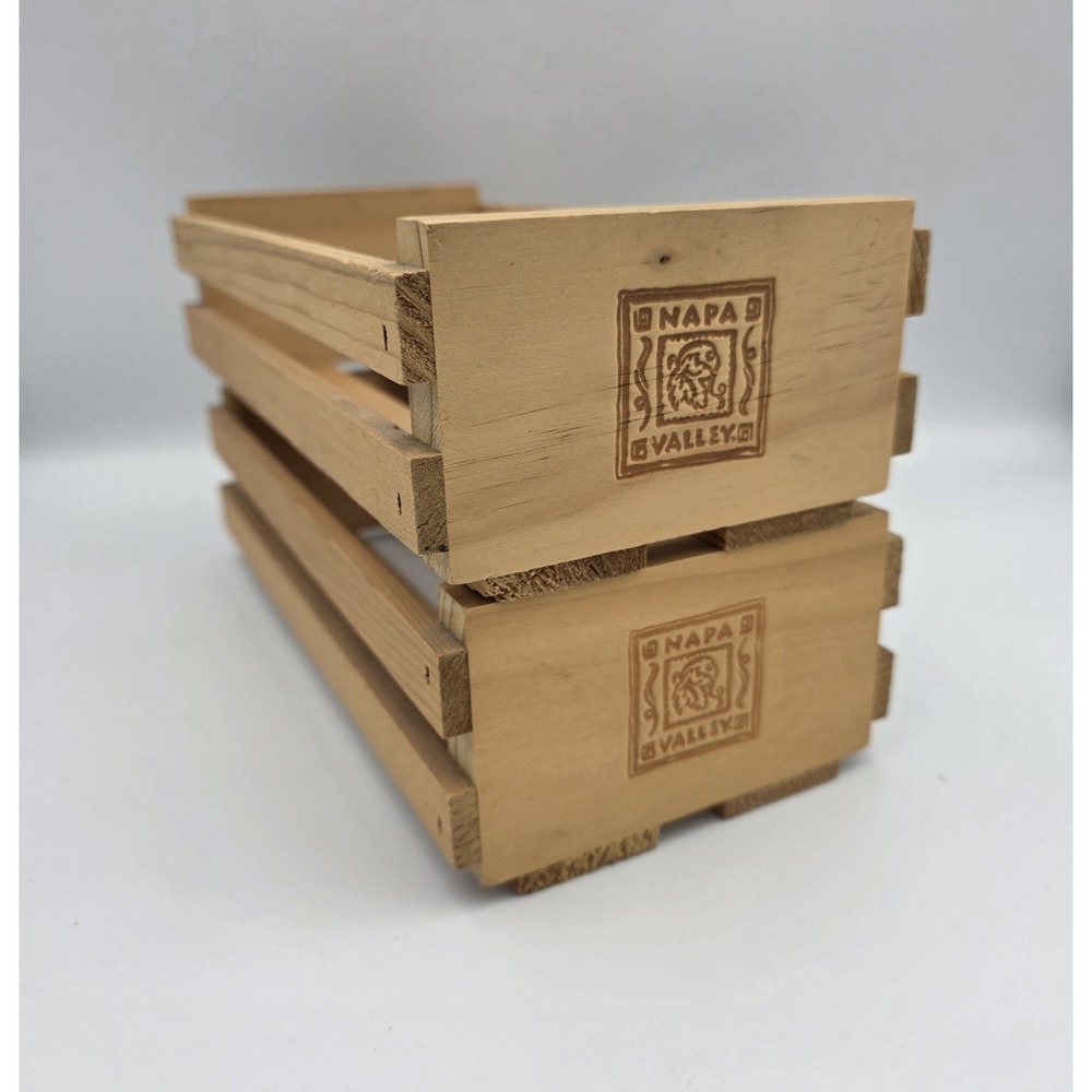 2~Napa Valley Wooden Cassette Tape Storage Crates